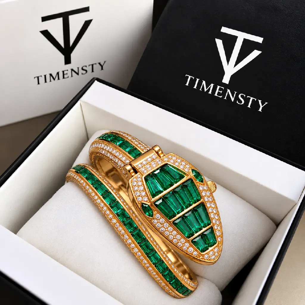Emerald Serpent Watch in Luxury Box.webp